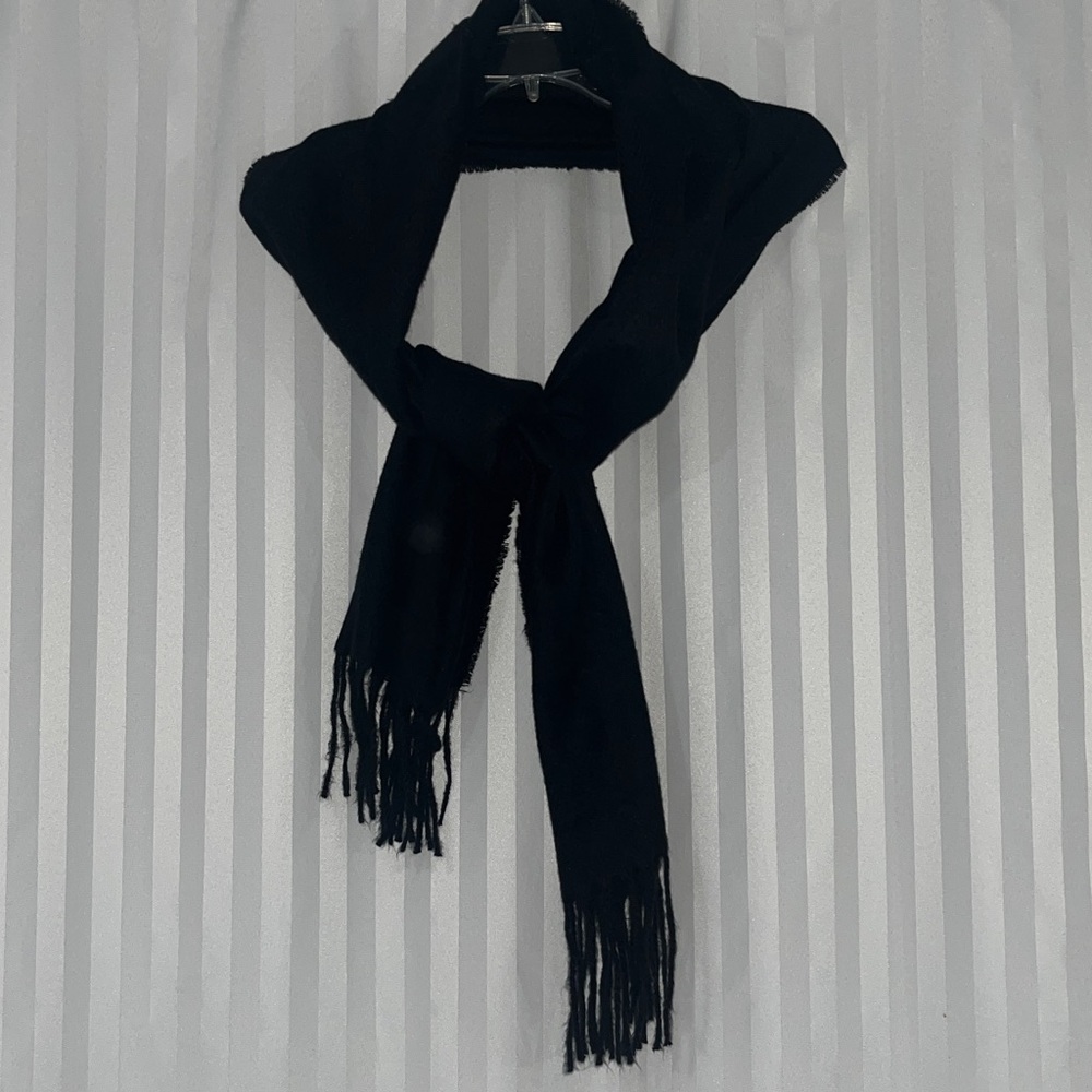 Style & Co Scarf In Black With Fringe